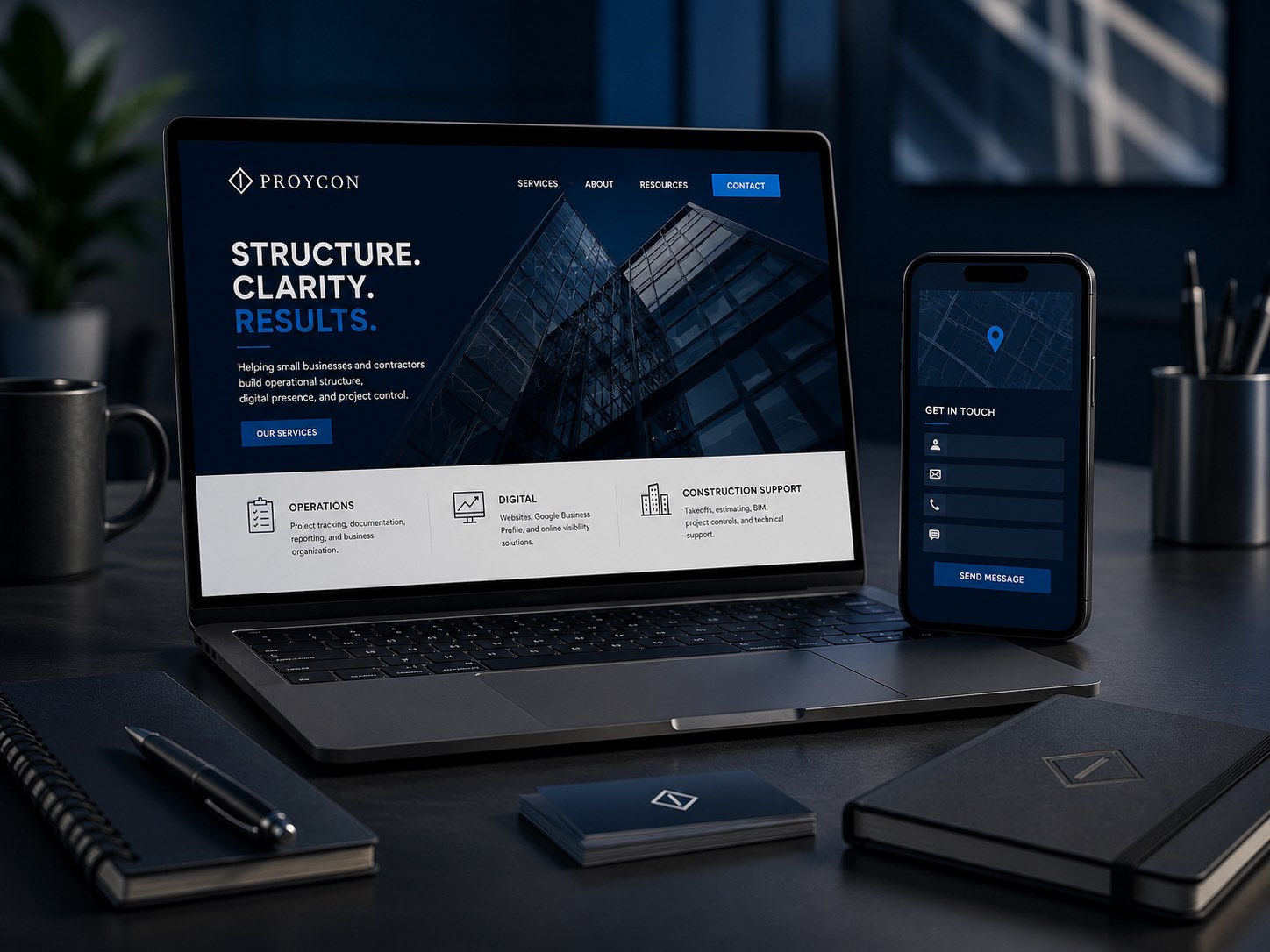 Website and mobile digital presence workspace